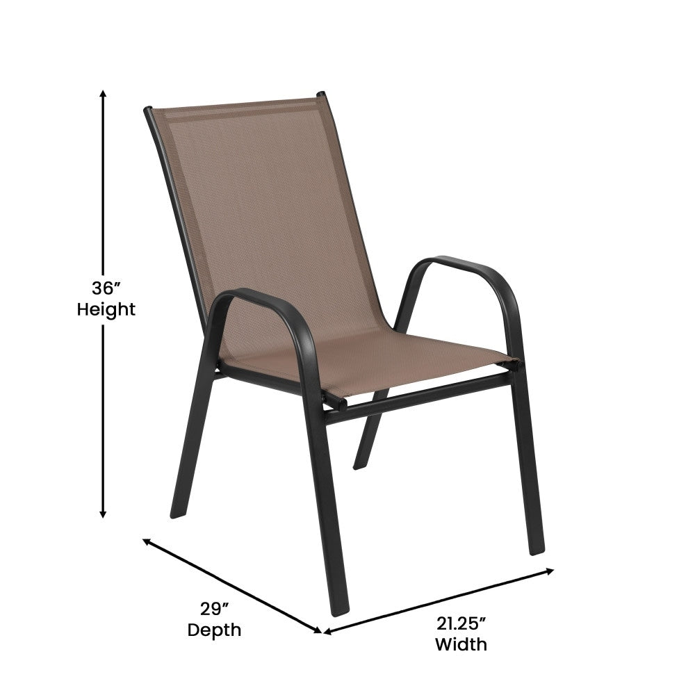 Ensemble de salle à manger de patio 7 pièces avec table en verre et 6 chaises