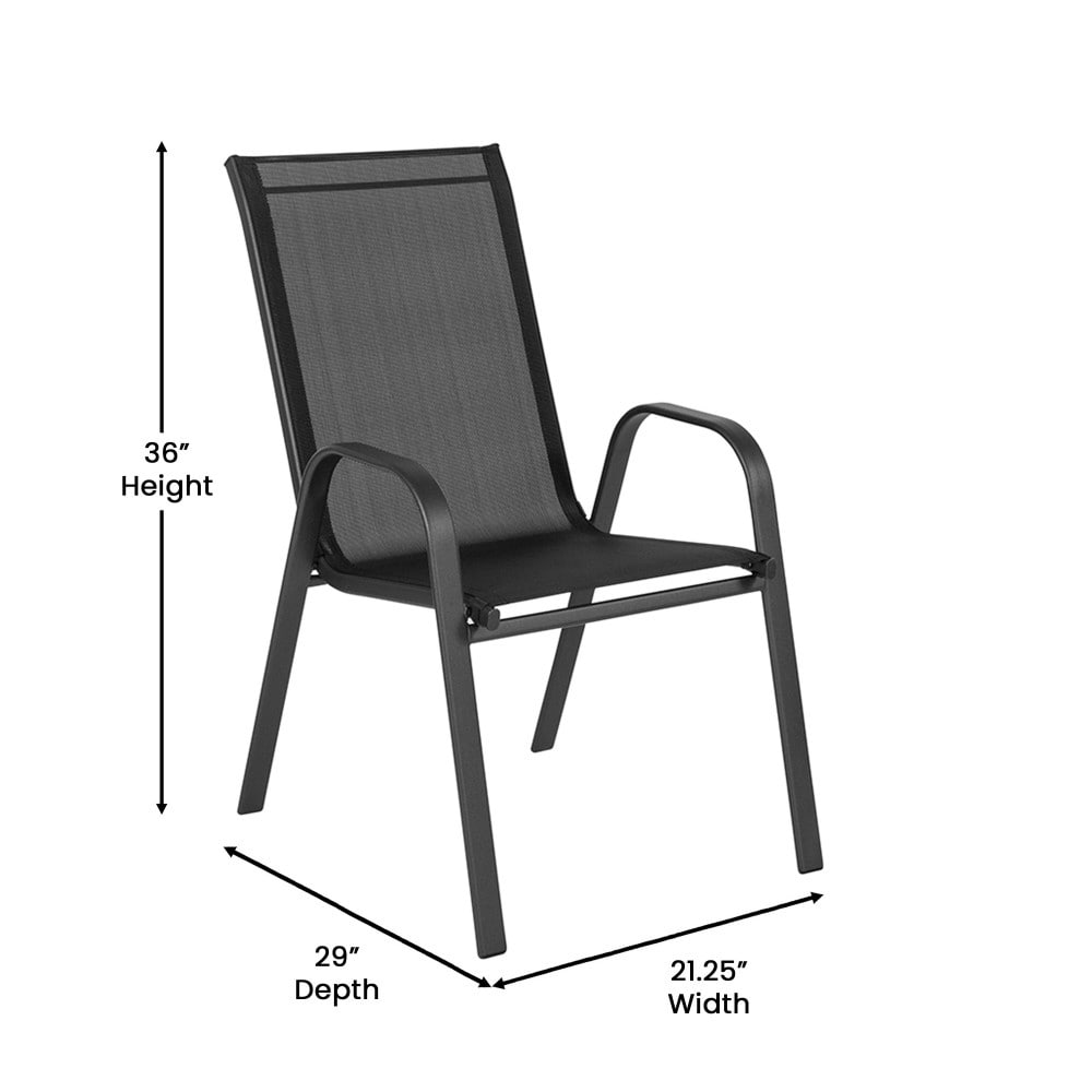 Ensemble de salle à manger de patio 7 pièces avec table en verre et 6 chaises