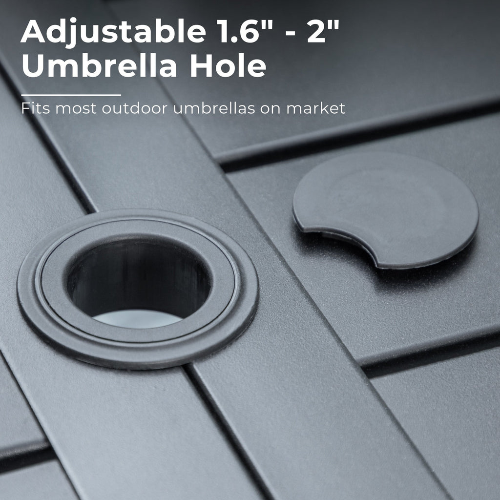 Ensemble de salle à manger d'extérieur surdimensionné de 7 pièces avec 6 chaises rembourrées et une table rectangulaire de 60 pouces