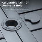 Ensemble de salle à manger d'extérieur surdimensionné de 7 pièces avec 6 chaises rembourrées et une table rectangulaire de 60 pouces