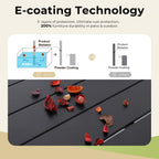 Ensemble de salle à manger d'extérieur surdimensionné de 7 pièces avec 6 chaises rembourrées et une table rectangulaire de 60 pouces
