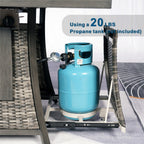 Ensemble de canapés de patio 7 pièces avec foyer et table à manger avec bac à glaçons