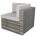 Ensemble de patio en osier 7 pièces avec canapé sectionnel en rotin et coussins