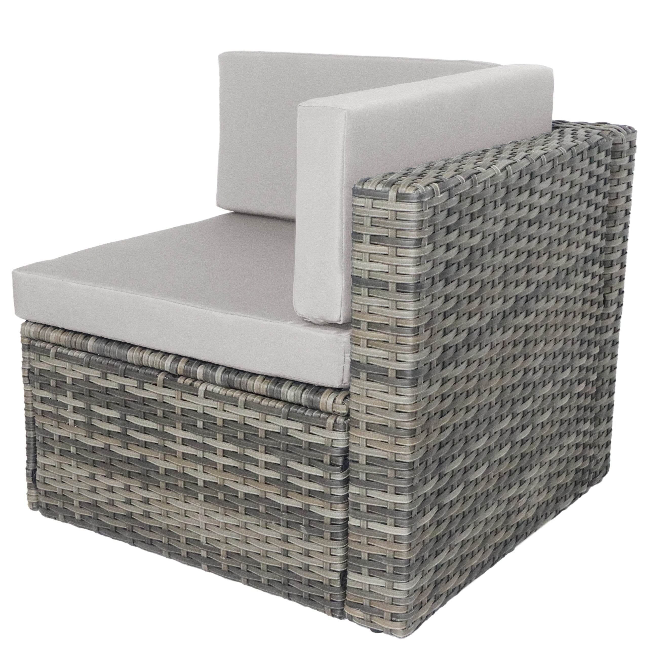 Ensemble de patio en osier 7 pièces avec canapé sectionnel en rotin et coussins