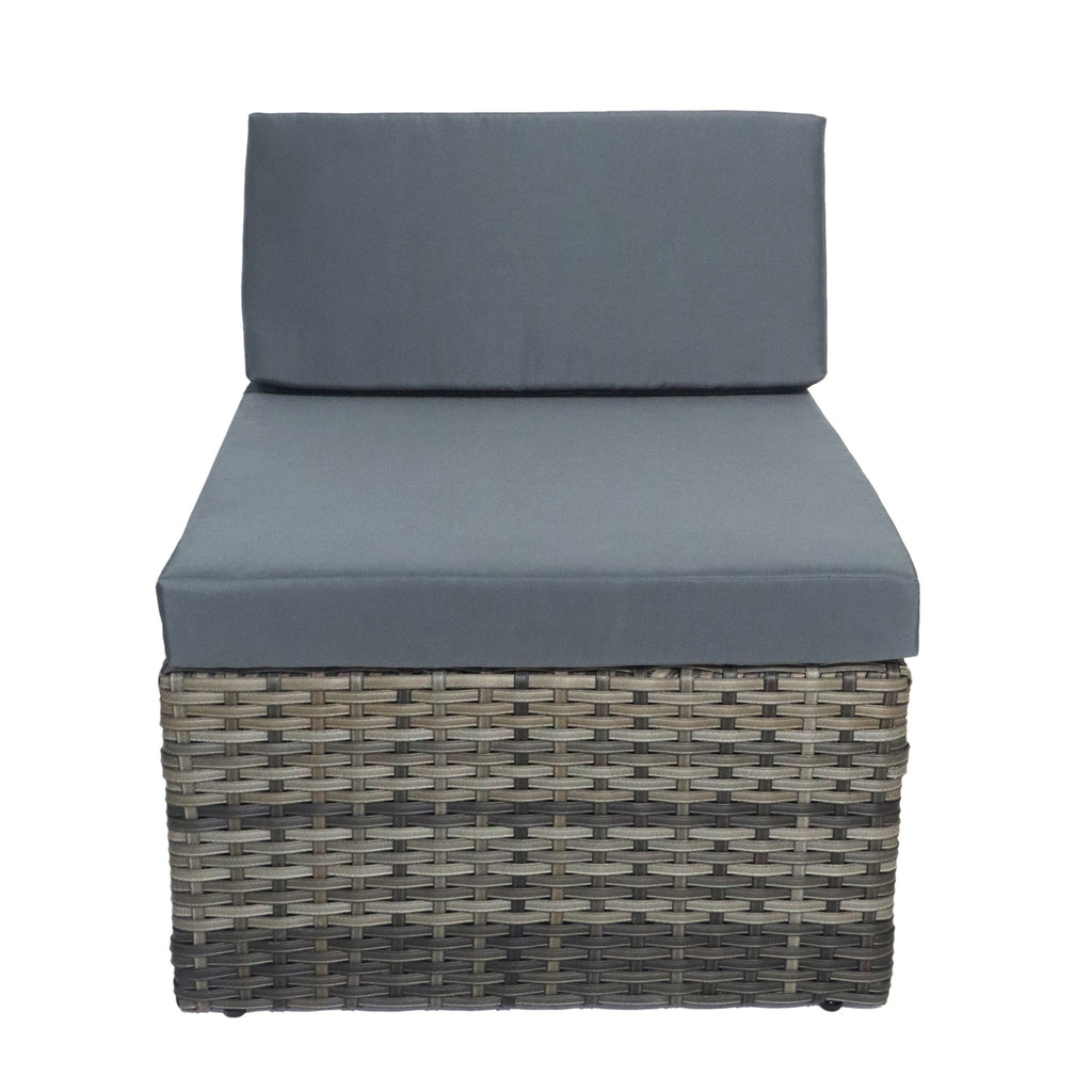 Ensemble de patio en osier 7 pièces avec canapé sectionnel en rotin et coussins