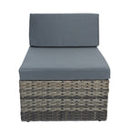 Ensemble de patio en osier 7 pièces avec canapé sectionnel en rotin et coussins