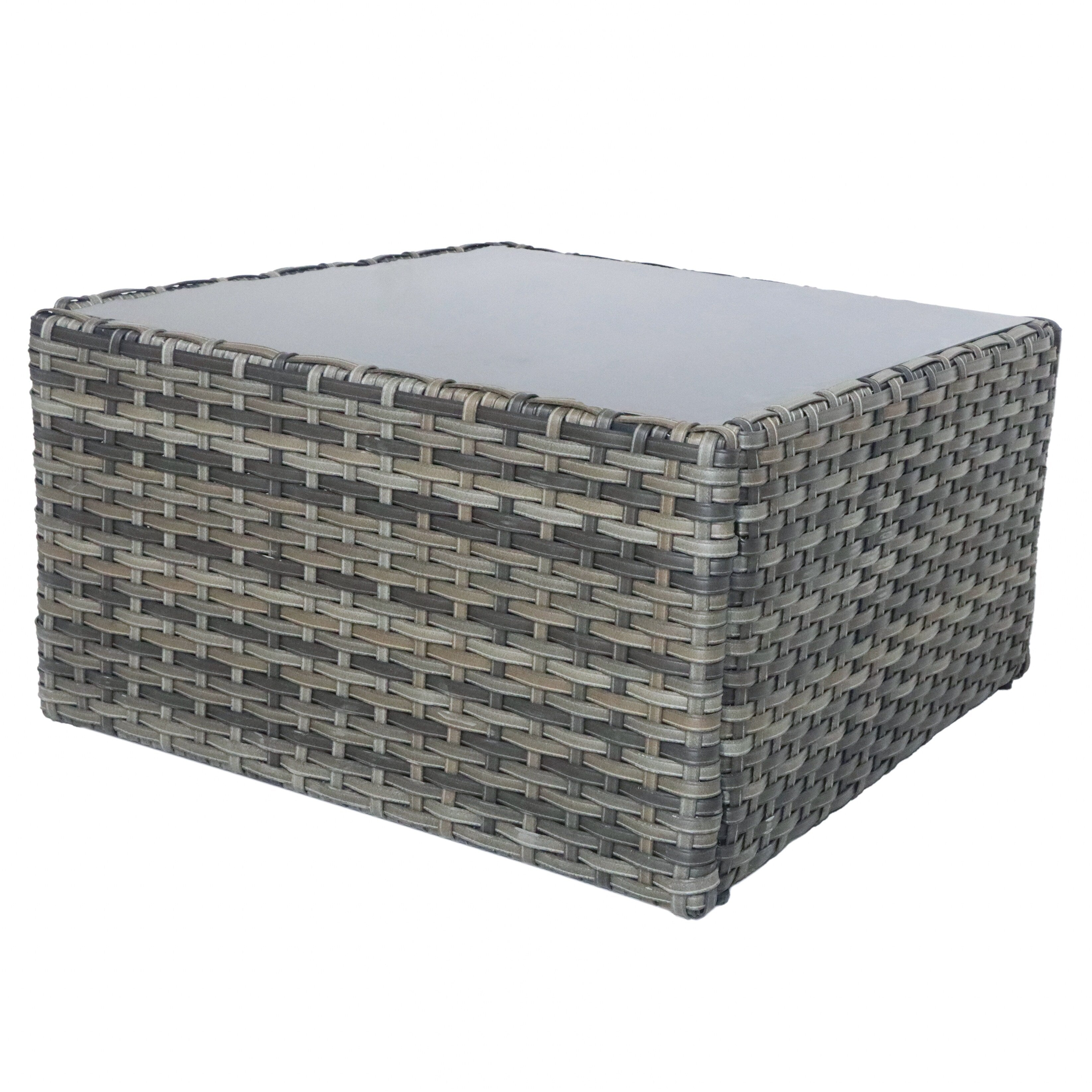 Ensemble de patio en osier 7 pièces avec canapé sectionnel en rotin et coussins