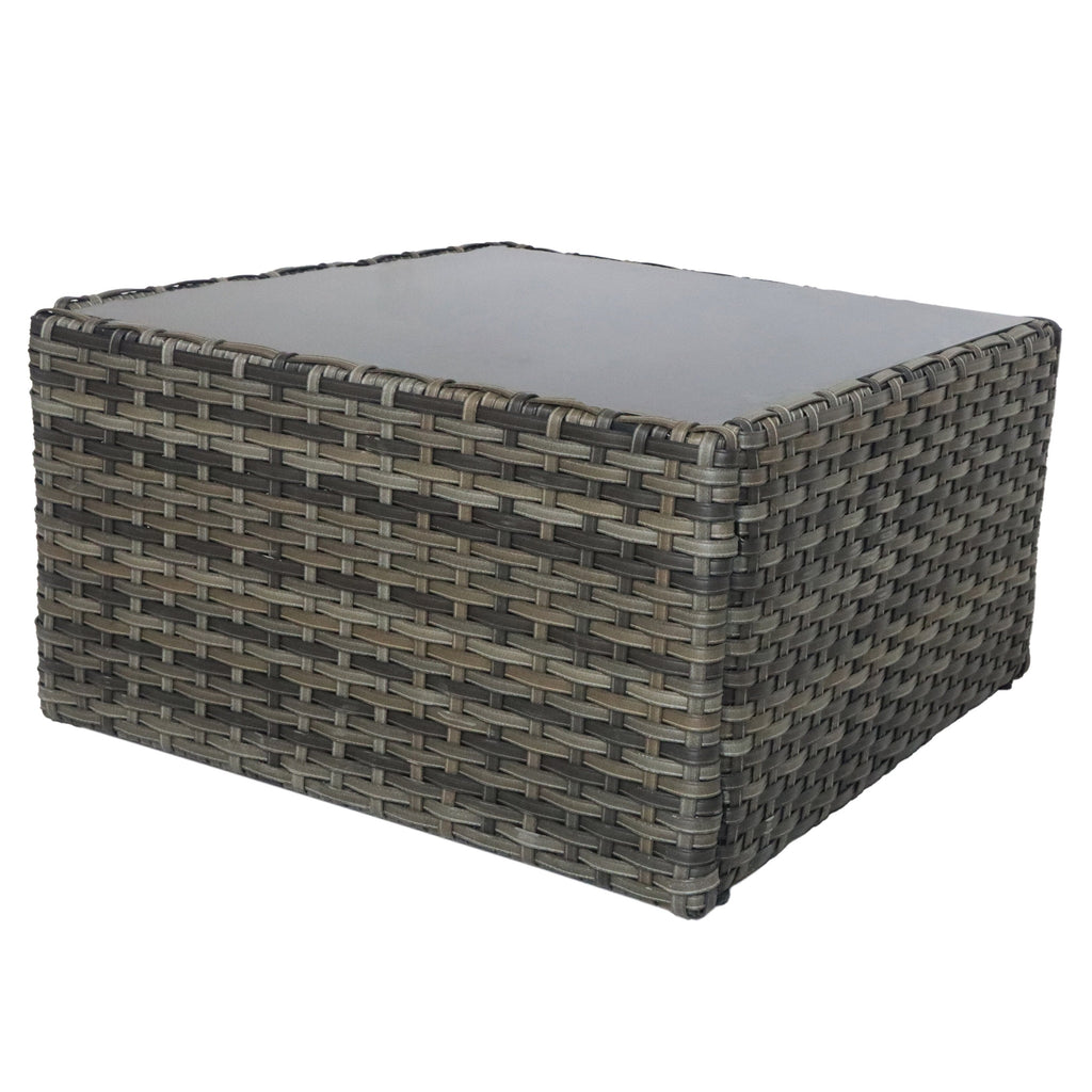 Ensemble de patio en osier 7 pièces avec canapé sectionnel en rotin et coussins