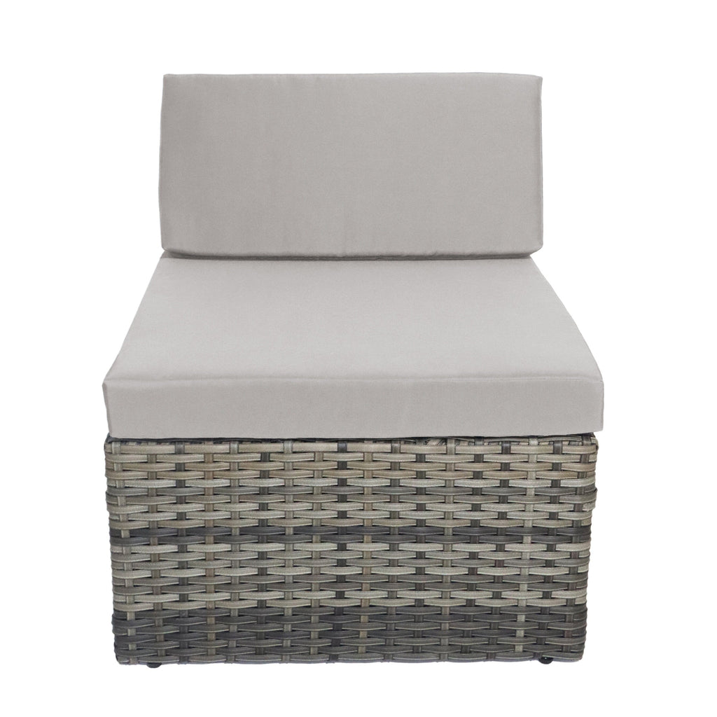 Ensemble de patio en osier 7 pièces avec canapé sectionnel en rotin et coussins