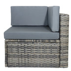 Ensemble de patio en osier 7 pièces avec canapé sectionnel en rotin et coussins