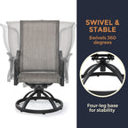 Ensembles de salle à manger de patio en textilène 7 pièces pour la vie en plein air