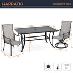 Ensembles de salle à manger de patio en textilène 7 pièces pour la vie en plein air