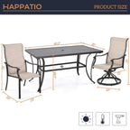 Ensembles de salle à manger de patio en textilène 7 pièces pour la vie en plein air