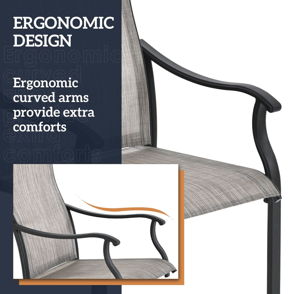 Ensembles de salle à manger de patio en textilène 7 pièces pour la vie en plein air