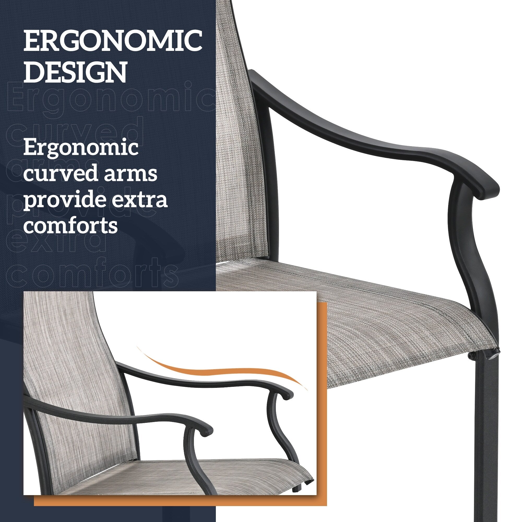 Ensembles de salle à manger de patio en textilène 7 pièces pour la vie en plein air