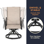 Ensembles de salle à manger de patio en textilène 7 pièces pour la vie en plein air