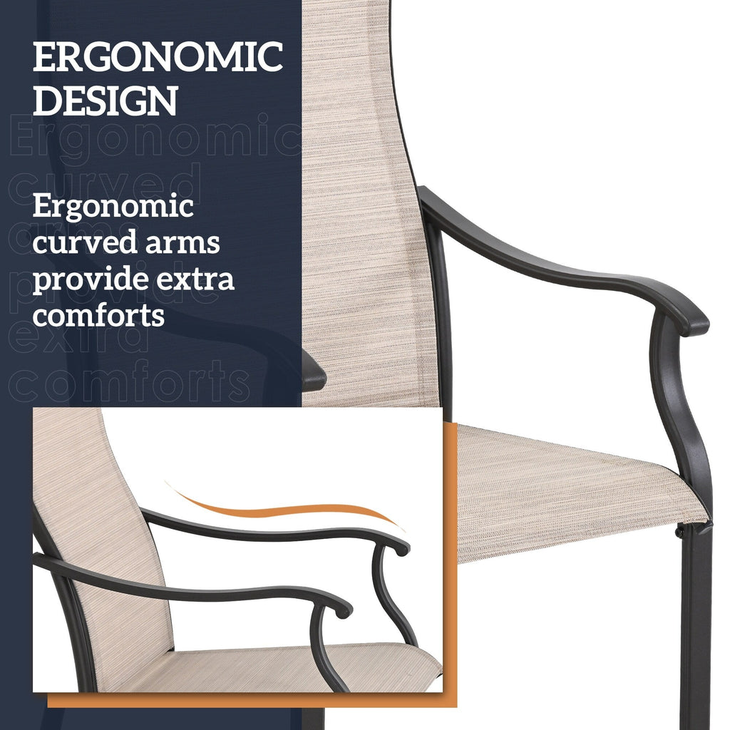 Ensembles de salle à manger de patio en textilène 7 pièces pour la vie en plein air