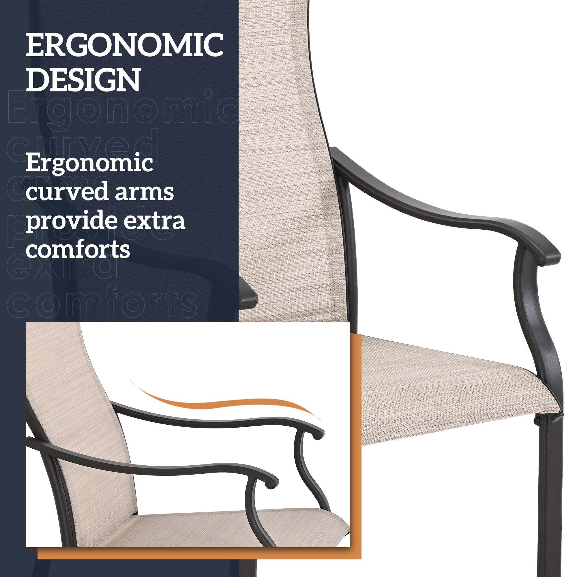 Ensembles de salle à manger de patio en textilène 7 pièces pour la vie en plein air