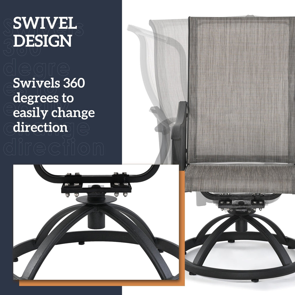 Ensembles de salle à manger de patio en textilène 7 pièces pour la vie en plein air