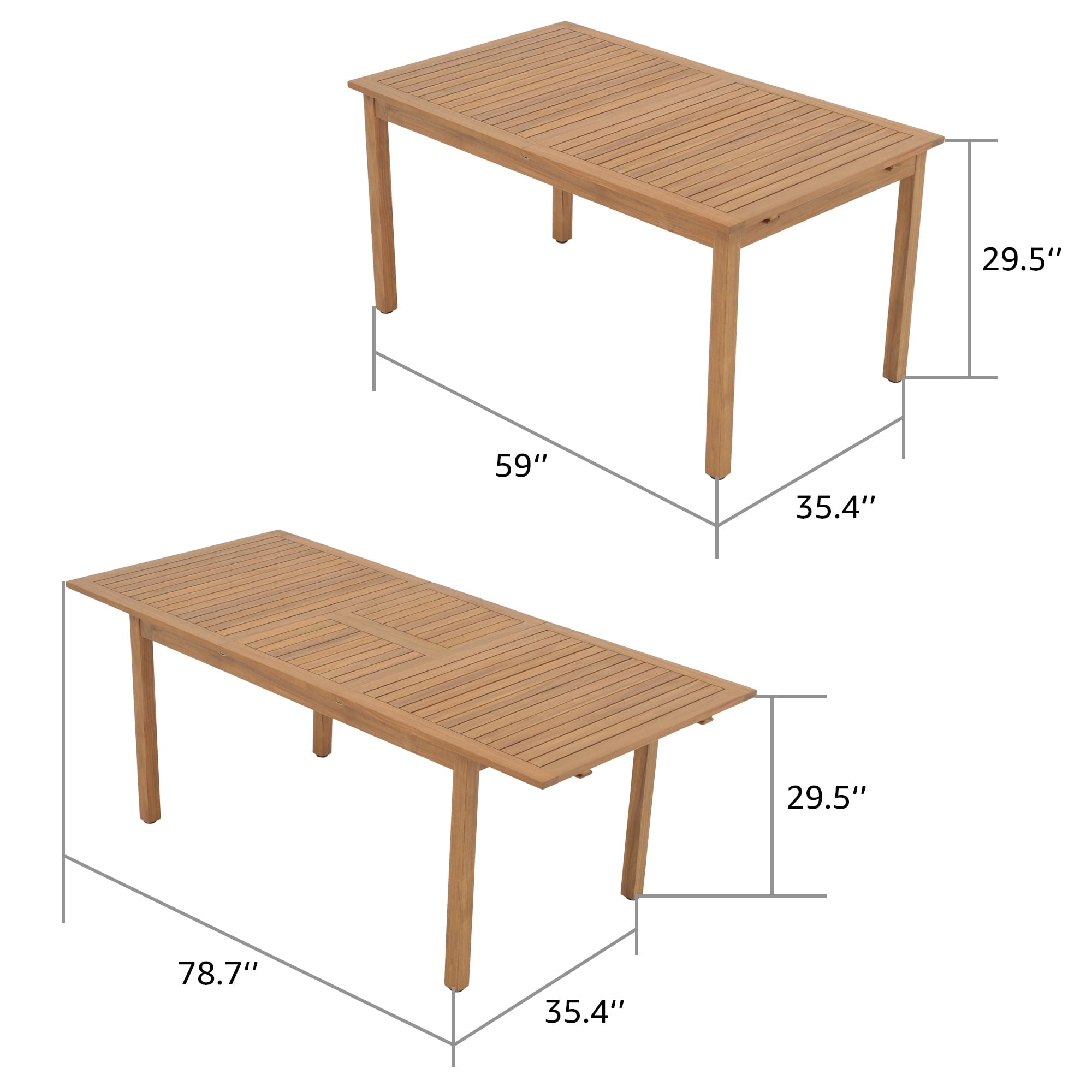 Ensemble de salle à manger d'extérieur 7 pièces en bois d'ACACIA