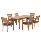 Ensemble de salle à manger d'extérieur 7 pièces en bois d'ACACIA