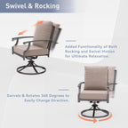 Ensemble de salle à manger d'extérieur 7 pièces avec table à pieds en X et chaises pivotantes