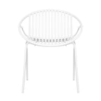 Ensemble de salle à manger d'extérieur moderne 7 pièces avec chaises empilables, blanc