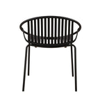 Ensemble de salle à manger d'extérieur moderne 7 pièces avec chaises empilables, blanc