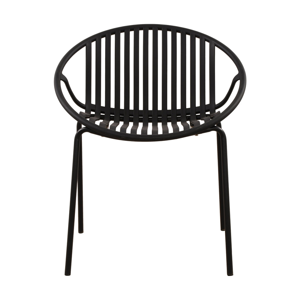 Ensemble de salle à manger d'extérieur moderne 7 pièces avec chaises empilables, blanc