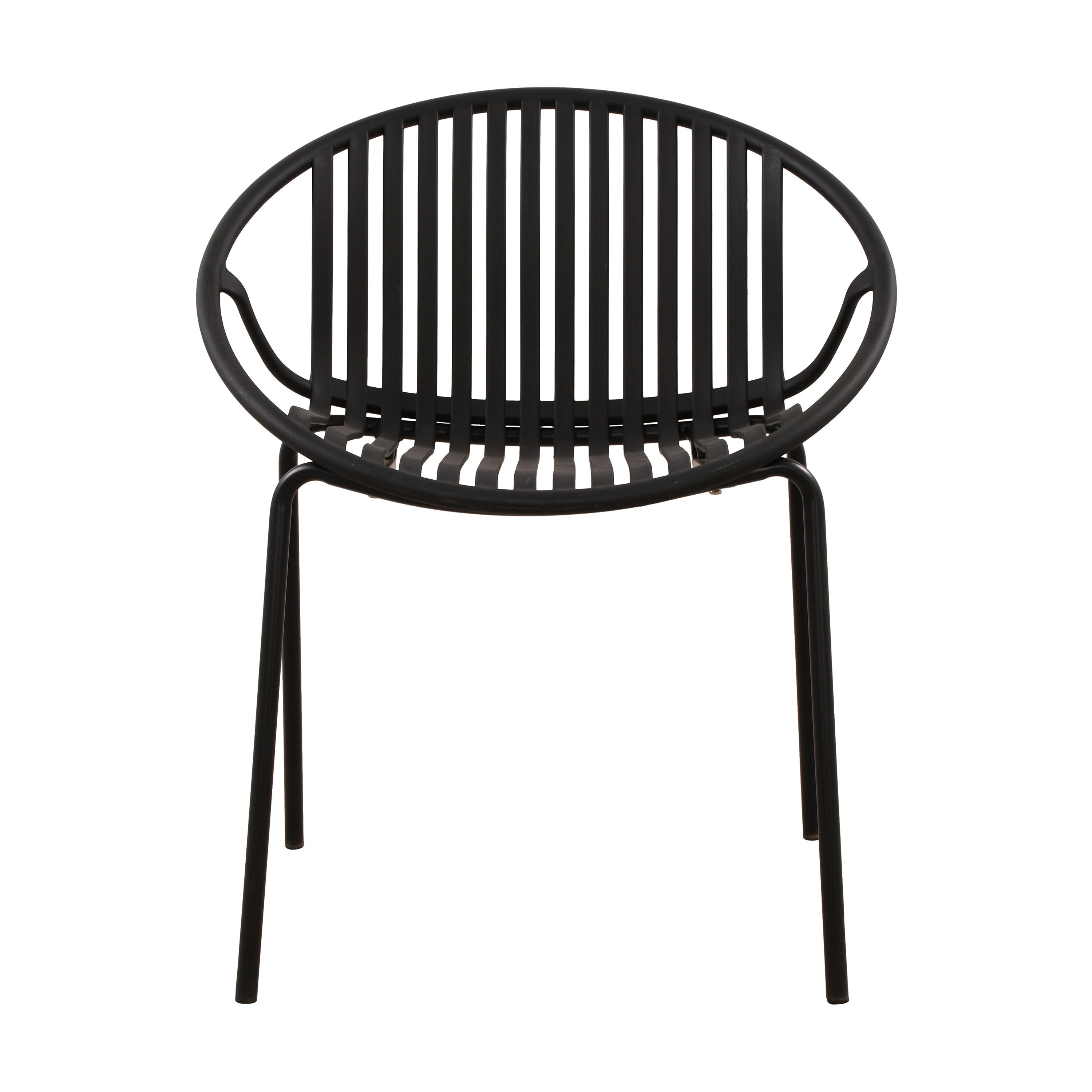 Ensemble de salle à manger d'extérieur moderne 7 pièces avec chaises empilables, blanc