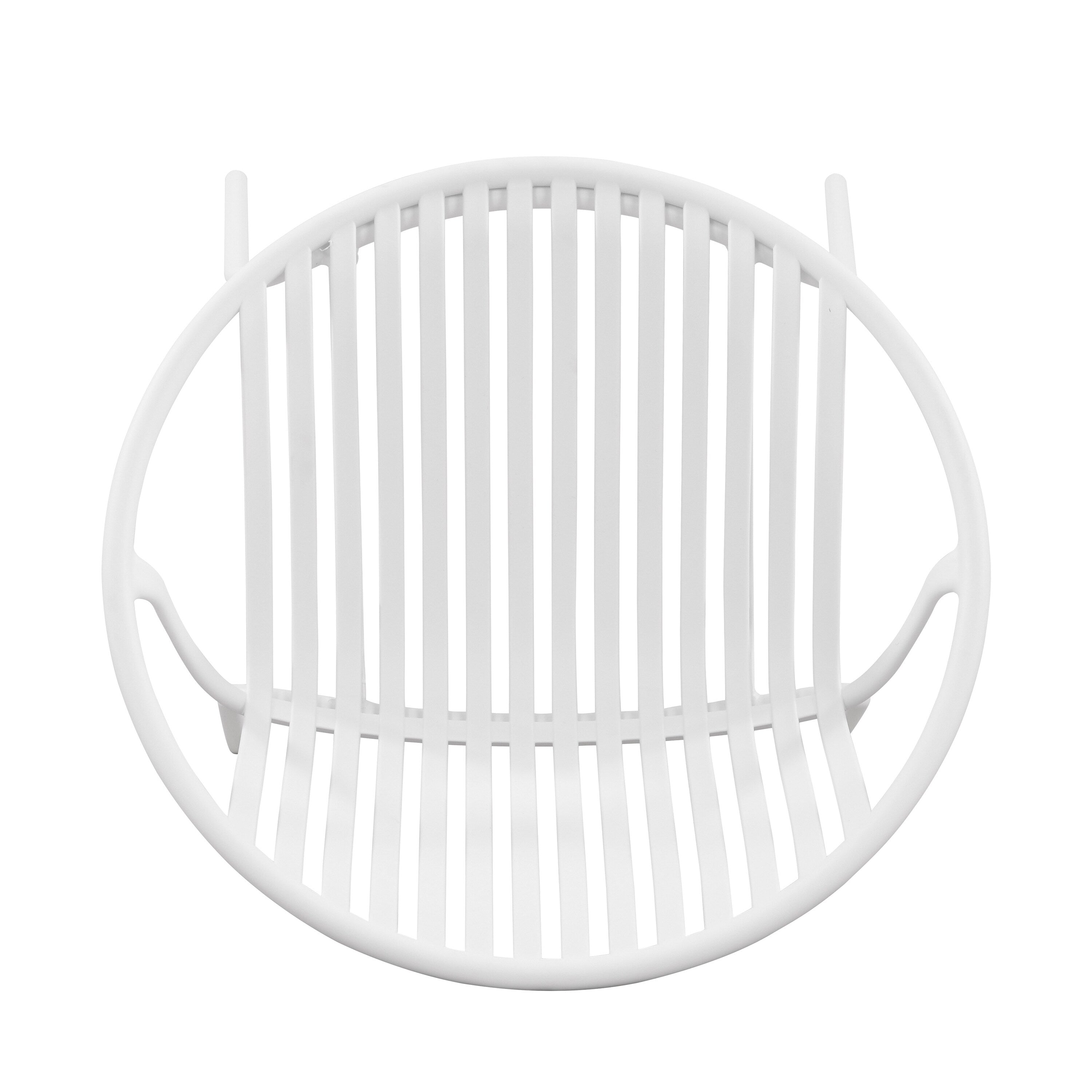 Ensemble de salle à manger d'extérieur moderne 7 pièces avec chaises empilables, blanc