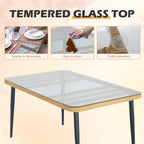 Ensemble de salle à manger de patio 7 pièces, table à manger d'extérieur en osier avec coussins amovibles pour pelouse, jardin et arrière-cour