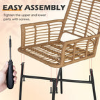 Ensemble de salle à manger de patio 7 pièces, table à manger d'extérieur en osier avec coussins amovibles pour pelouse, jardin et arrière-cour