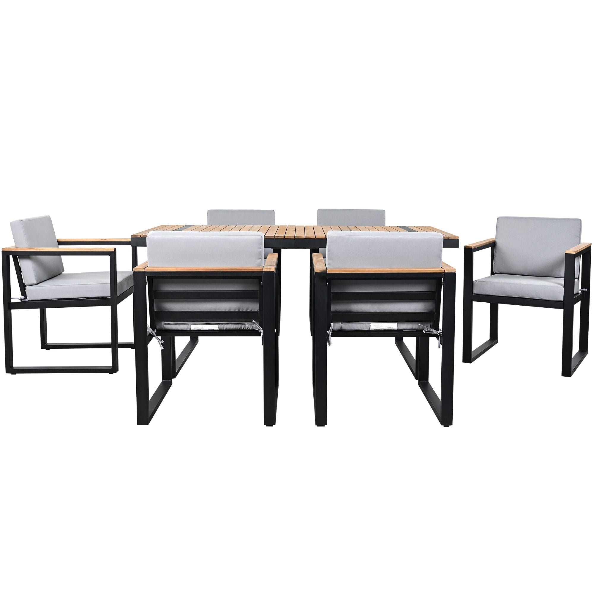 Ensemble table et chaises de patio 7 pièces avec coussins amovibles