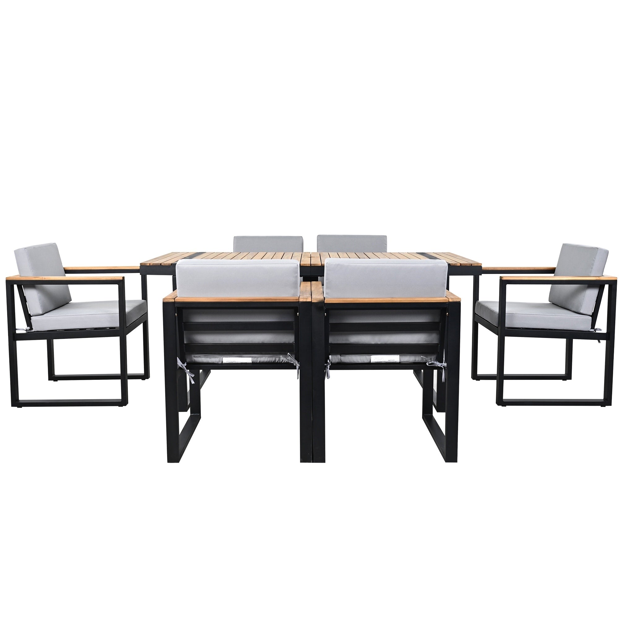 Ensemble table et chaises de patio 7 pièces avec coussins amovibles