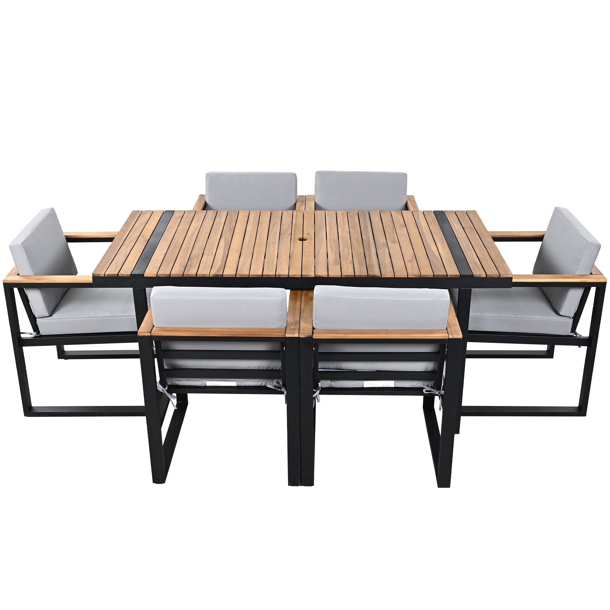 Ensemble table et chaises de patio 7 pièces avec coussins amovibles