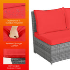 Ensemble de meubles de patio d'extérieur en rotin 7 pièces