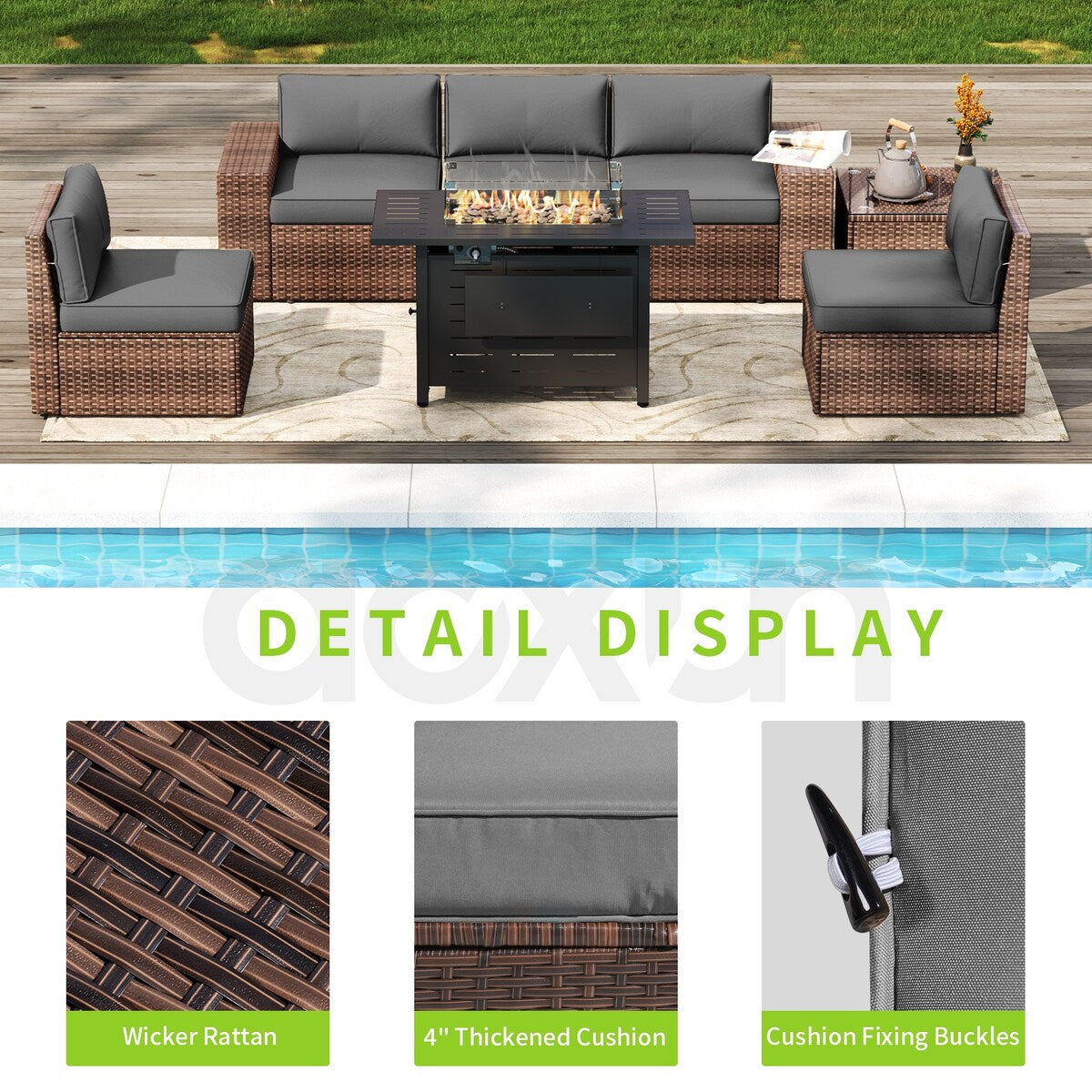 Ensemble de meubles de patio 7 pièces