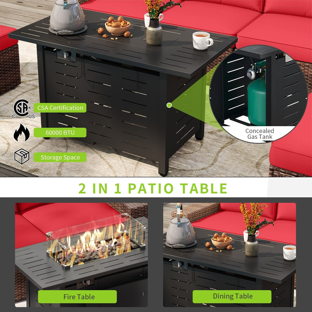 Ensemble de meubles de patio 7 pièces