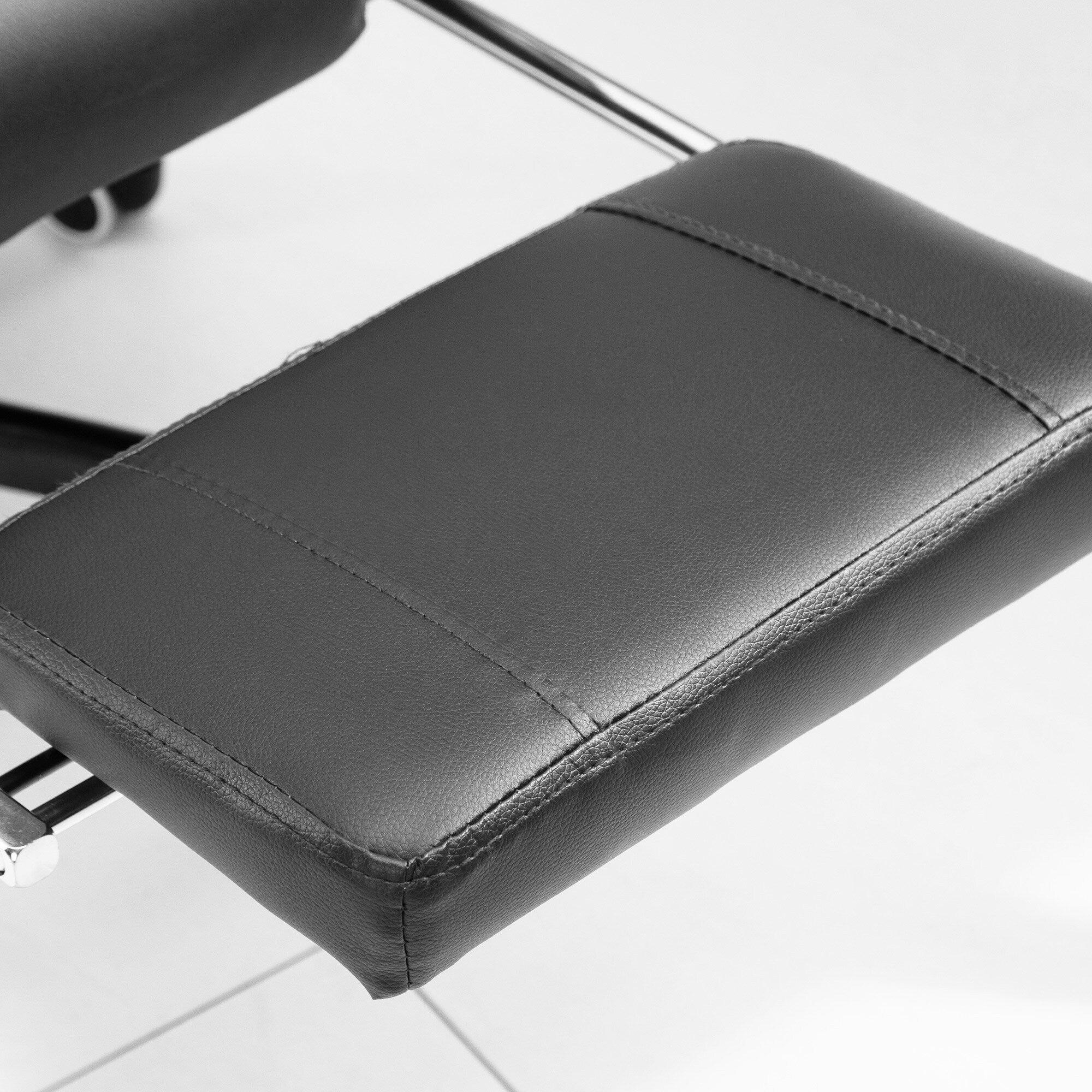 Chaise de bureau de massage par vibrations à 7 points, chaise de jeu en cuir PU avec support lombaire et repose-pieds rétractable