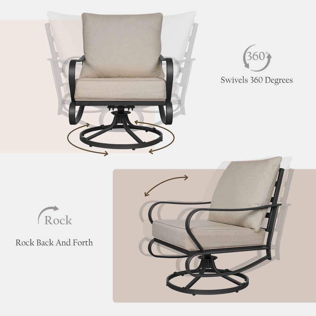 Ensemble de conversation extérieur 7 places pour patio, canapé d'extérieur avec poufs