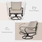 Ensemble de conversation extérieur 7 places pour patio, canapé d'extérieur avec poufs