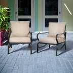 Ensemble de conversation extérieur 7 places pour patio, canapé d'extérieur avec poufs