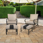 Ensemble de conversation extérieur 7 places pour patio, canapé d'extérieur avec poufs