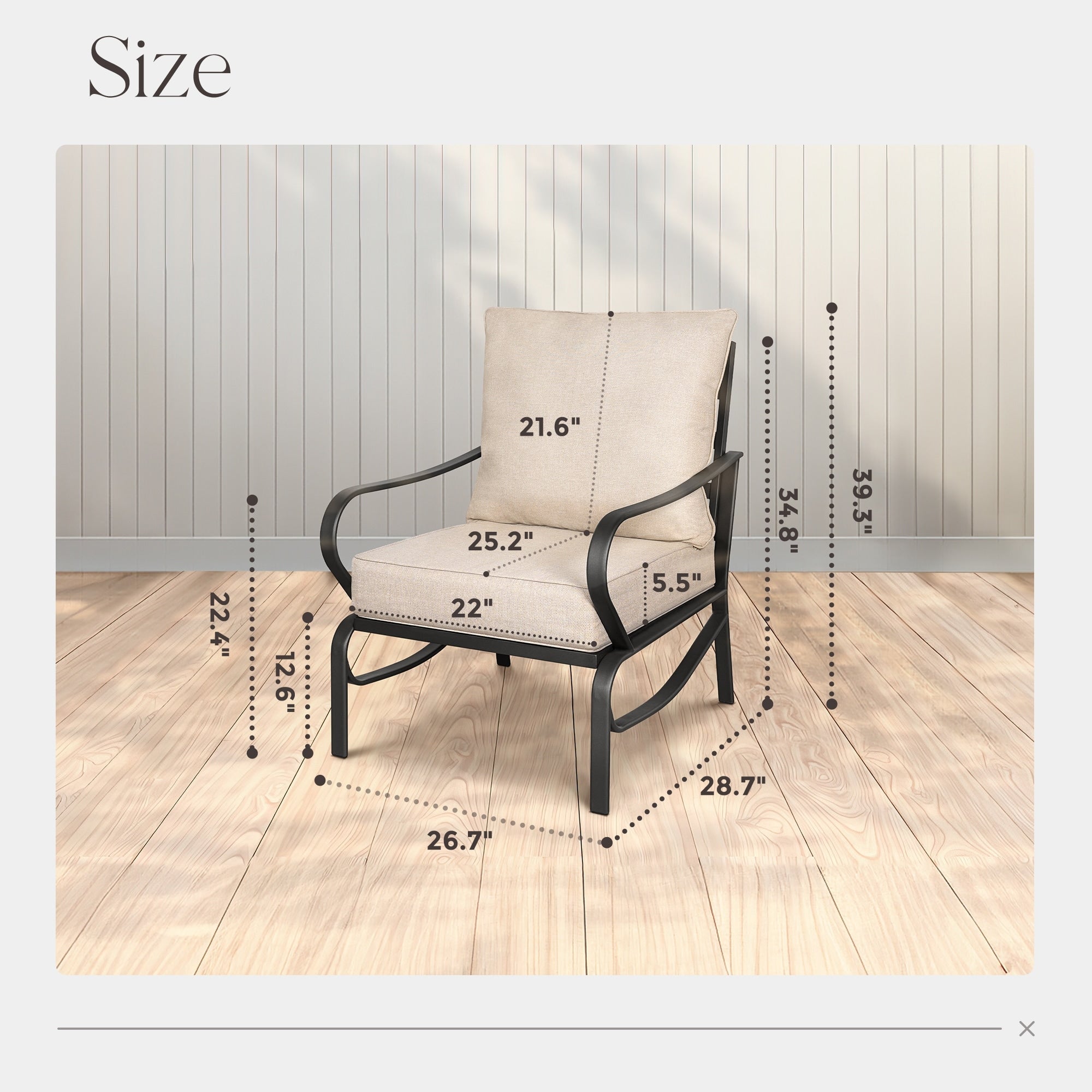 Ensemble de conversation extérieur 7 places pour patio, canapé d'extérieur avec poufs