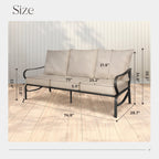 Ensemble de conversation extérieur 7 places pour patio, canapé d'extérieur avec poufs