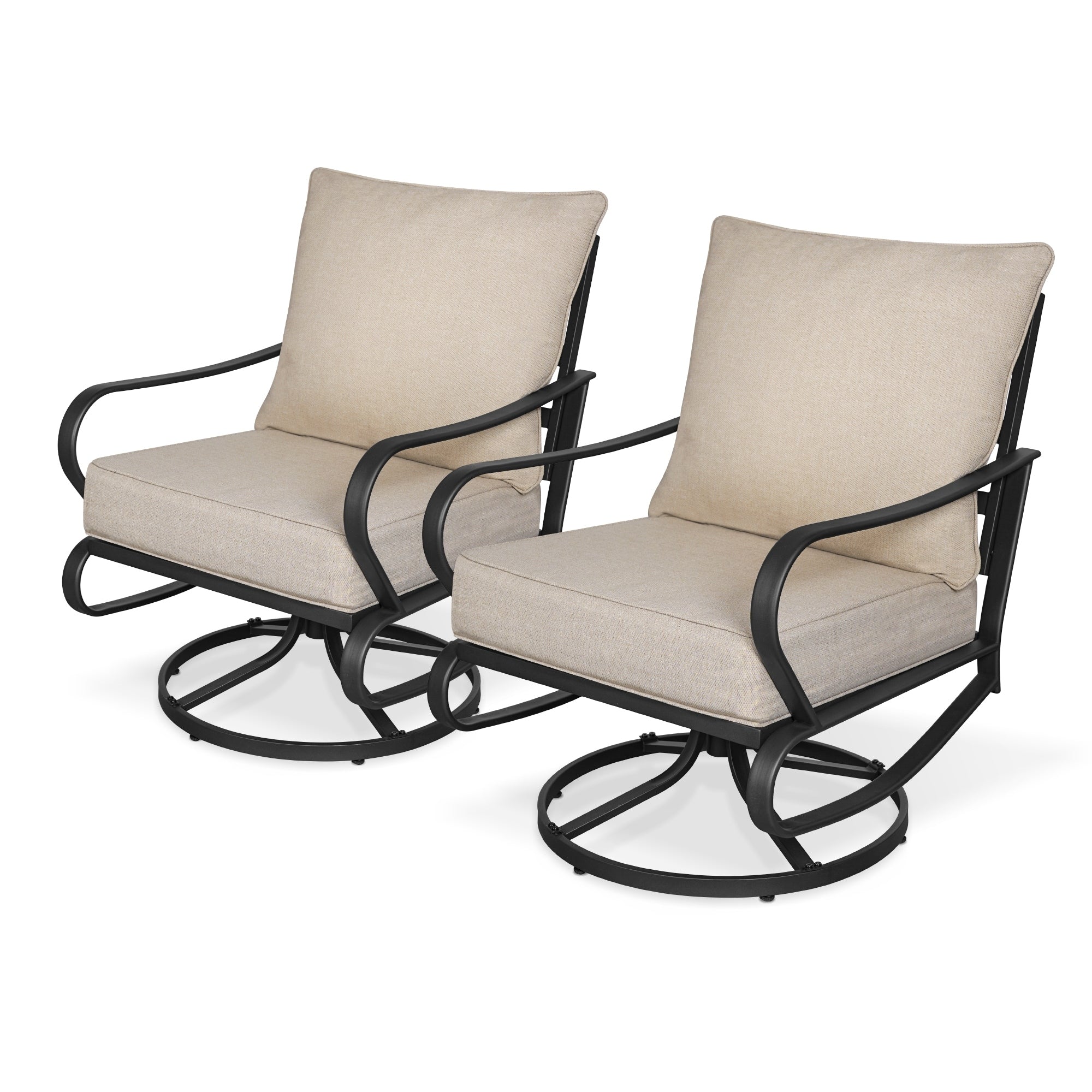 Ensemble de conversation extérieur 7 places pour patio, canapé d'extérieur avec poufs