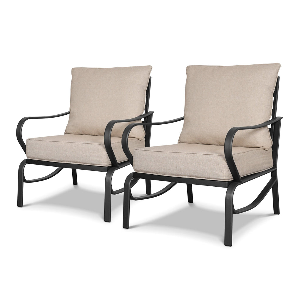 Ensemble de conversation extérieur 7 places pour patio, canapé d'extérieur avec poufs