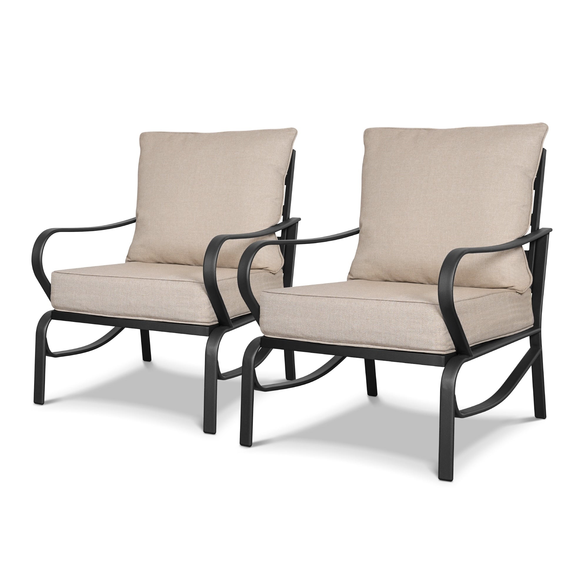 Ensemble de conversation extérieur 7 places pour patio, canapé d'extérieur avec poufs