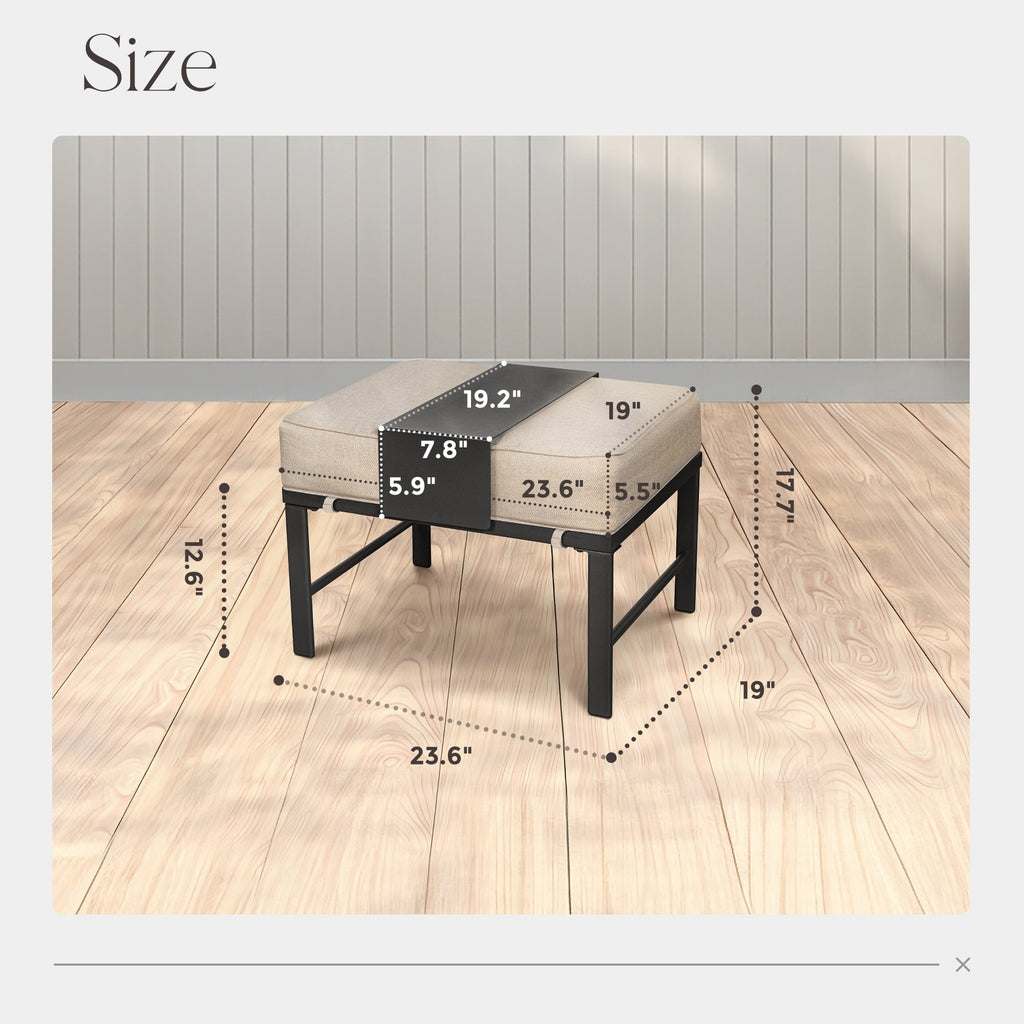 Ensemble de conversation extérieur 7 places pour patio, canapé d'extérieur avec poufs